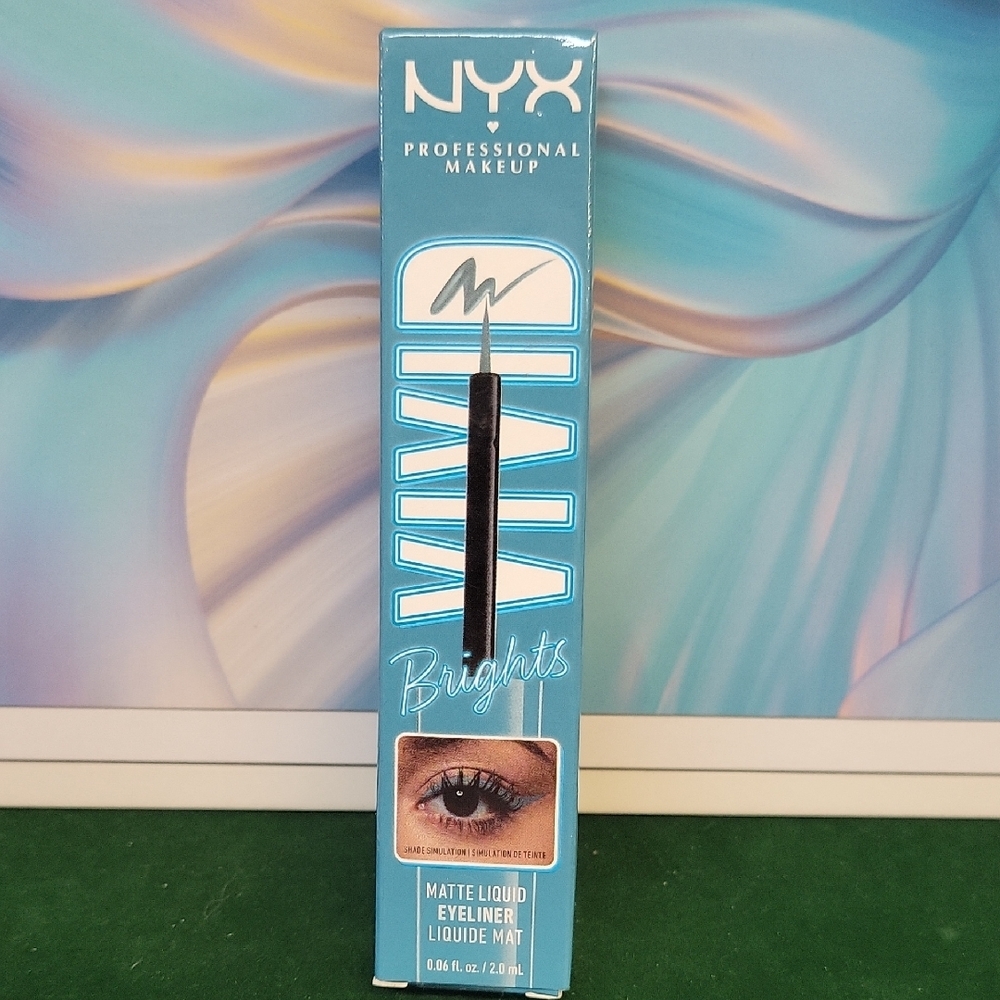 NYX Vivid Brights Matte Liquid Eyeliner Cyan Simp New in Box